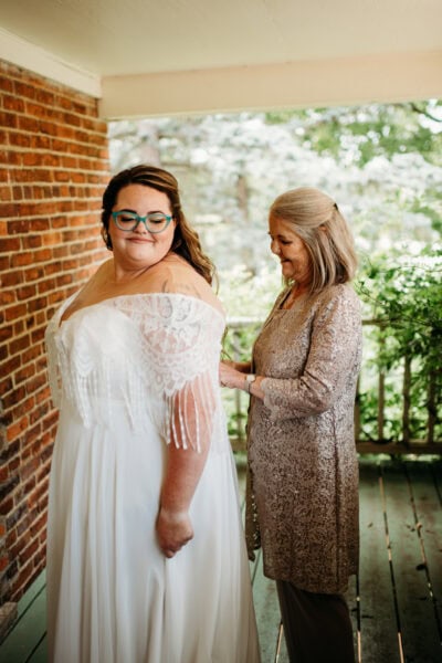 Plus-size bride Emily in the Riley gown by Studio Levana
